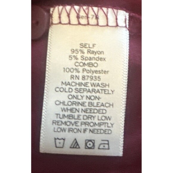 LOGO Lori Goldstein Long Sleeve Tunic Top Red Chiffon Pockets Back Drape Sz XS - Picture 8 of 10